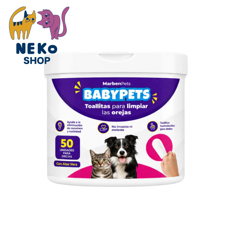 TOALLITAS PARA LIMPUAR LOS OIDOS BABYPETS 50 UNIDADES